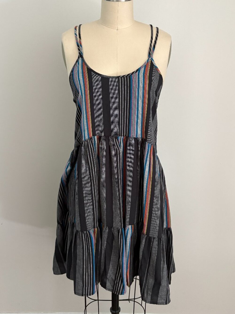Outerknown Cielo Open Back Dress Striped Babydoll Mini Coastal Boho Festival XS